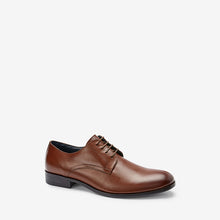 Load image into Gallery viewer, Tan Brown Round Toe Leather Derby Shoes - Allsport