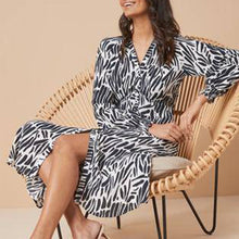 Load image into Gallery viewer, Zebra Print Midi Shirt Dress - Allsport