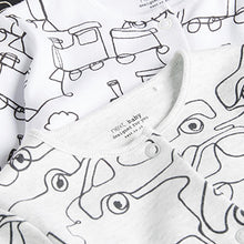 Load image into Gallery viewer, Monochrome Cars 3 Pack Baby Sleepsuits (0-18mths) - Allsport
