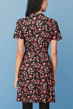 Load image into Gallery viewer, BLACK FLORAL WRAP DRESS - Allsport