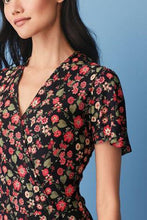 Load image into Gallery viewer, BLACK FLORAL WRAP DRESS - Allsport