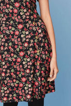 Load image into Gallery viewer, BLACK FLORAL WRAP DRESS - Allsport