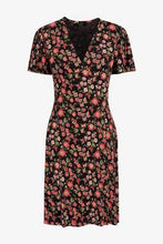 Load image into Gallery viewer, BLACK FLORAL WRAP DRESS - Allsport