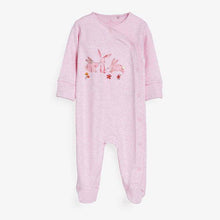 Load image into Gallery viewer, Pink 3 Pack Floral Bunny Sleepsuits (0mths-18mths) - Allsport