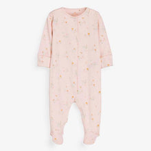Load image into Gallery viewer, Pink 3 Pack Floral Bunny Sleepsuits (0mths-18mths) - Allsport
