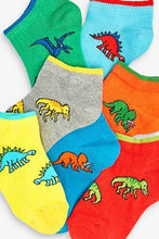 Load image into Gallery viewer, Bright 7 Pack Cotton Rich Dinosaur Trainer Socks - Allsport