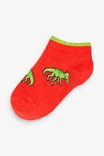Load image into Gallery viewer, Bright 7 Pack Cotton Rich Dinosaur Trainer Socks - Allsport