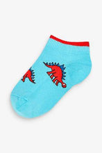 Load image into Gallery viewer, Bright 7 Pack Cotton Rich Dinosaur Trainer Socks - Allsport