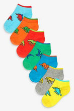 Load image into Gallery viewer, Bright 7 Pack Cotton Rich Dinosaur Trainer Socks - Allsport