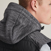 Load image into Gallery viewer, Black Hybrid Hooded Gilet With Adjustable Hood - Allsport