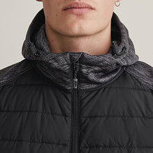 Load image into Gallery viewer, Black Hybrid Hooded Gilet With Adjustable Hood - Allsport