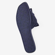 Load image into Gallery viewer, Navy Bow Slider Slippers - Allsport