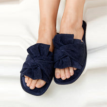 Load image into Gallery viewer, Navy Bow Slider Slippers - Allsport