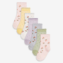 Load image into Gallery viewer, Multi 7 Pack Floral Ankle Socks (Kids) - Allsport