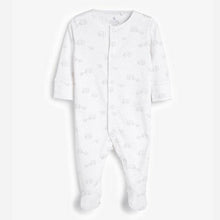 Load image into Gallery viewer, White 4 Pack Delicate Multi Print Sleepsuits (0-12mths) - Allsport
