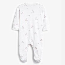 Load image into Gallery viewer, White 4 Pack Delicate Multi Print Sleepsuits (0-12mths) - Allsport
