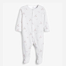 Load image into Gallery viewer, White 4 Pack Delicate Multi Print Sleepsuits (0-12mths) - Allsport