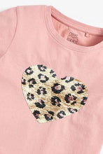 Load image into Gallery viewer, Pink Flippy Sequin Animal Heart T-Shirt - Allsport
