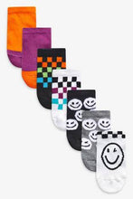 Load image into Gallery viewer, Monochrome 7 Pack Cotton Rich Checkerboard Trainer Socks - Allsport