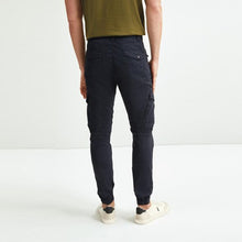 Load image into Gallery viewer, Navy Blue Slim Fit Stretch Utility Trousers