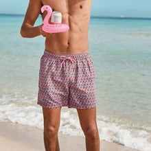 Load image into Gallery viewer, Coral Pink Flamingo Print Swim Shorts - Allsport