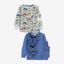 Load image into Gallery viewer, Blue/White PAW Patrol 2 Pack Snuggle Pyjamas (12mths-6yrs) - Allsport