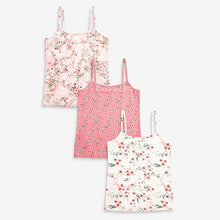 Load image into Gallery viewer, Pink/Cream 3 Pack Oriental Strappy Cami Vests (1.5-12yrs)