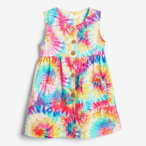 Rainbow Tie Dye Cotton Dress (3mths-6yrs) - Allsport