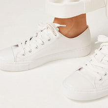 Load image into Gallery viewer, White Baseball Canvas Trainers