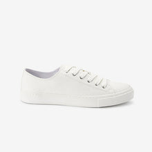 Load image into Gallery viewer, White Baseball Canvas Trainers