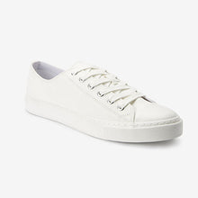 Load image into Gallery viewer, White Baseball Canvas Trainers
