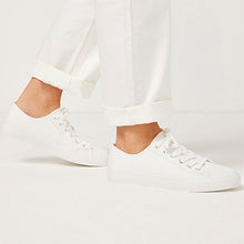 Load image into Gallery viewer, White Baseball Canvas Trainers