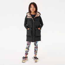 Load image into Gallery viewer, Black Shower Resistant Hooded Gilet (3-9yrs)