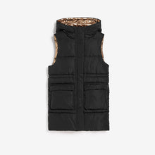 Load image into Gallery viewer, Black Shower Resistant Hooded Gilet (3-9yrs)
