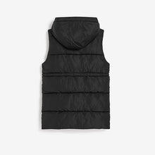 Load image into Gallery viewer, Black Shower Resistant Hooded Gilet (3-9yrs)
