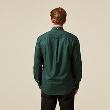 Load image into Gallery viewer, Dark Green With Stag Long Sleeve Oxford Shirt