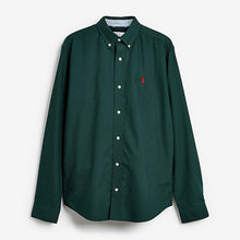 Load image into Gallery viewer, Dark Green With Stag Long Sleeve Oxford Shirt