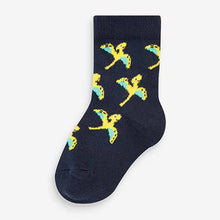Load image into Gallery viewer, 7 Pack Black Dino Cotton Rich Socks (Younger Boys)