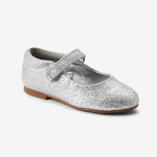 Load image into Gallery viewer, Silver Glitter Mary Jane Occasion Shoes (Younger Girl)