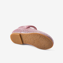 Load image into Gallery viewer, Pink Glitter Mary Jane Occasion Shoes (Younger Girl)