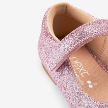 Load image into Gallery viewer, Pink Glitter Mary Jane Occasion Shoes (Younger Girl)