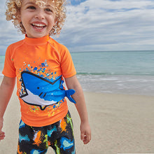Load image into Gallery viewer, Orange Shark 2 Piece Rash Vest And Shorts Set (3mths-5yrs)