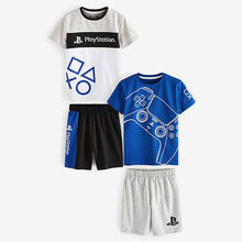 Load image into Gallery viewer, Blue Playstation 2 Pack Short Pyjamas (3-12yrs)
