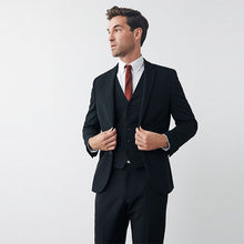 Load image into Gallery viewer, Black Skinny Fit Motion Flex Stretch Suit: Jacket