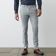 Load image into Gallery viewer, Light Grey Skinny Fit Motion Flex Stretch Suit: Trousers