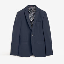 Load image into Gallery viewer, Navy Blue Skinny Fit Motion Flex Stretch Suit: Jacket