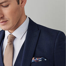 Load image into Gallery viewer, Navy Slim Fit Motion Flex Check Suit: Jacket