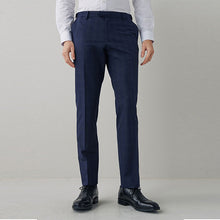 Load image into Gallery viewer, Navy Blue Slim Fit Motion Flex Check Suit: Trousers