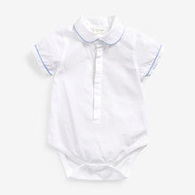 Load image into Gallery viewer, Blue Baby 3 Piece Smart Shirt, Shorts and Socks Set (0mths-18mths)