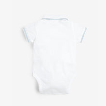 Load image into Gallery viewer, White 2 Pack Baby Poloshirt Bodysuits (0mth-18mths)